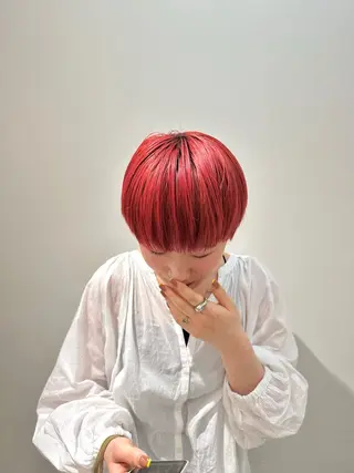 ショート カラー ボブ/ 前川友哉のヘアスタイル