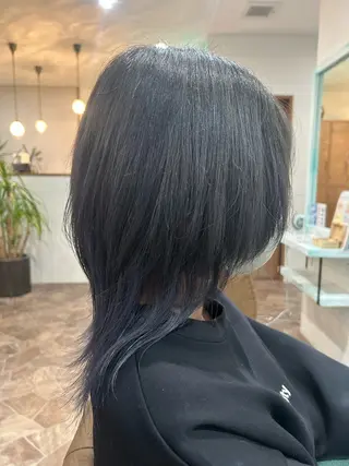 ミディアム カラー きらく あやののヘアスタイル