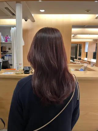 セミロング カラー ✴︎マリナ✴︎ /縮毛矯正/wカラーのヘアスタイル