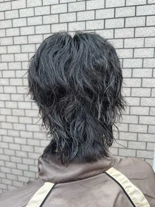 ミディアム パーマ メンズ パーマ/ハイトーン /吉田眞のヘアスタイル