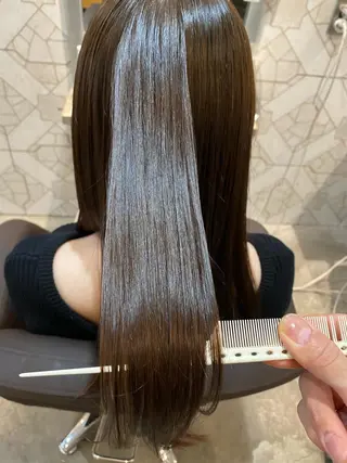 セミロング 銀座/髪質改善カラー 酸性ストレート🍎のヘアスタイル