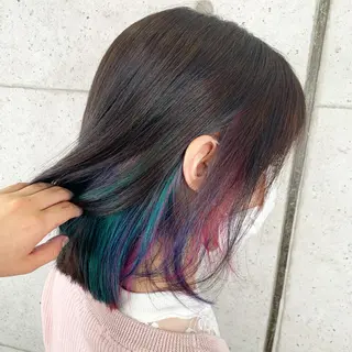 ミディアム カラー 福森 みずきのヘアスタイル