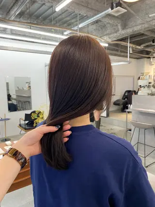 セミロング カラー 顔周りカット/透明感 カラー/rioのヘアスタイル