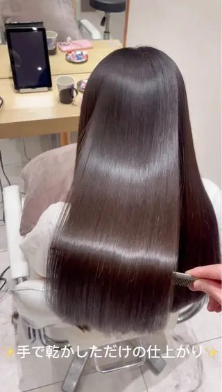 ロング 👑人気韓国ヘア👑 髪質改善Zina真鍋のヘアスタイル