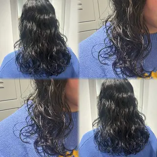 セミロング パーマ 髪質改善ストレート /暖色カラー🎀🪞のヘアスタイル