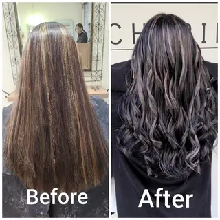 ロング カラー cherie所属・バレイヤージュ/ ハイライト/大内格のヘアスタイル