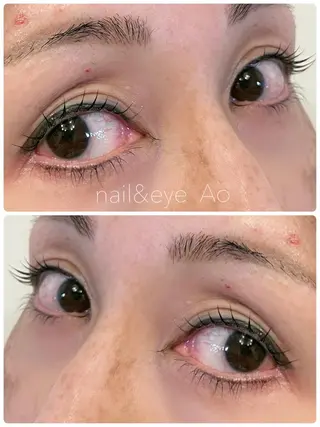 セミロング カラー パーマ ヘアアレンジ メンズ キッズ ネイル マツエク・マツパ アイブロウ nail&eye Aoのマツエク・マツパデザイン