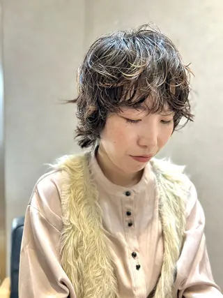 ショート パーマ 児玉 りなのヘアスタイル