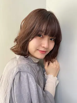 ミディアム カラー カラー指名No.1 土井新治❄️のヘアスタイル