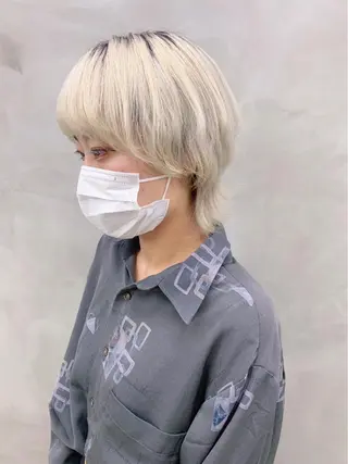 ミディアム カラー ブームボックス所属・🐝ハイトーンカラー hachi🐝のヘアスタイル