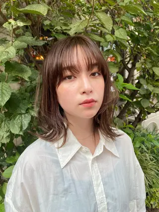 ミディアム cocoa船橋所属・船橋レイヤーカット 川緑　一吹のヘアスタイル
