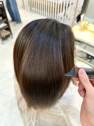 ミディアム RIKI/ 曲がる縮毛矯正のヘアスタイル