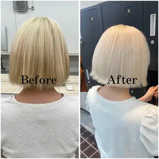 ショート カラー ムラ修正/ ハイトーン💖Riaのヘアスタイル