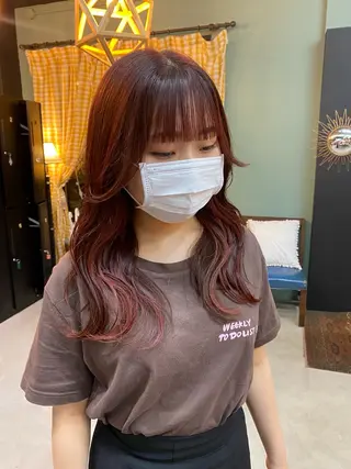 セミロング カラー ヘアアレンジ chapter問屋町 💘小室明華のヘアスタイル