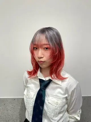 セミロング GO TODAY SHAiRE SALON 原宿本店所属・REINA/ブリーチ /ハイトーン/原宿のヘアスタイル
