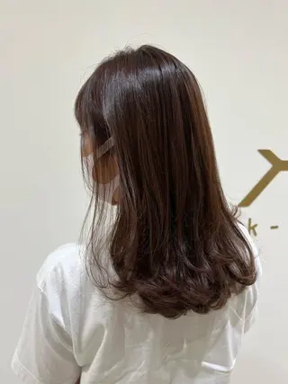 セミロング カラー 💎K-two名古屋 安田ちづる💎のヘアスタイル