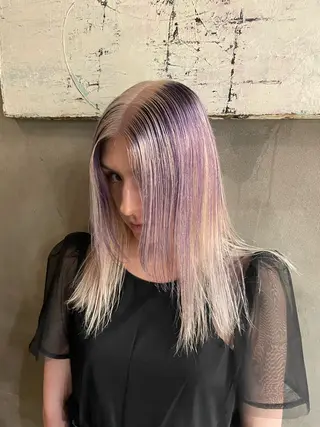 ミディアム カラー デザインカラー⭐︎★ 🐆hyoma🐆のヘアスタイル