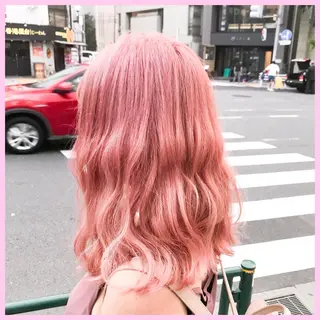 セミロング カラー SHIN/レイヤー カット×クロスパーマのヘアスタイル