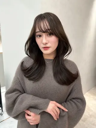 セミロング カラー 池袋/似合わせ/縮毛 髪質改善【ugen】のヘアスタイル