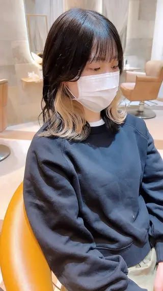 ミディアム カラー 山田勇真 ボブ/縮毛矯正/金山のヘアスタイル