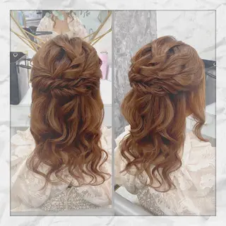 セミロング ヘアアレンジ ヘアセット/着付け 𓇼 松本 夏美𓇼のヘアスタイル