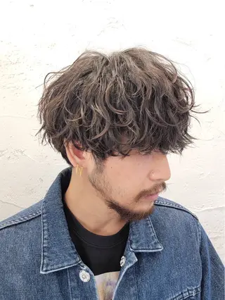 ショート パーマ ヘアアレンジ メンズ 原宿波巻きスパイラル パーマTOSHIのヘアスタイル