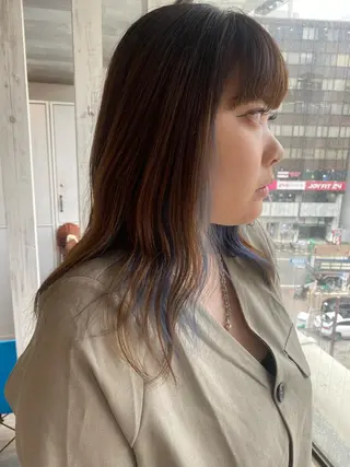 セミロング カラー 縮毛矯正とレイヤー /杉村凜汰郎のヘアスタイル