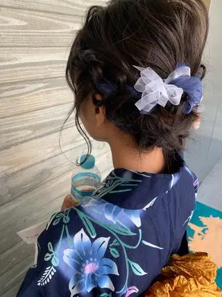 ミディアム カラー ヘアアレンジ la fith所属・rico_by ヘアとアイブロウのヘアスタイル