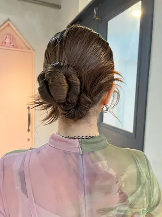 セミロング ヘアアレンジ ツキノキ ミナのヘアスタイル
