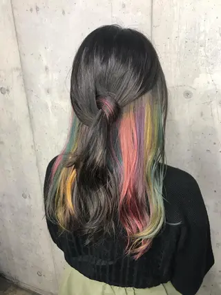 ミディアム カラー パーマ ヘアアレンジ メンズ キッズ ネイル マツエク・マツパ サロンドミルク 原宿のヘアスタイル