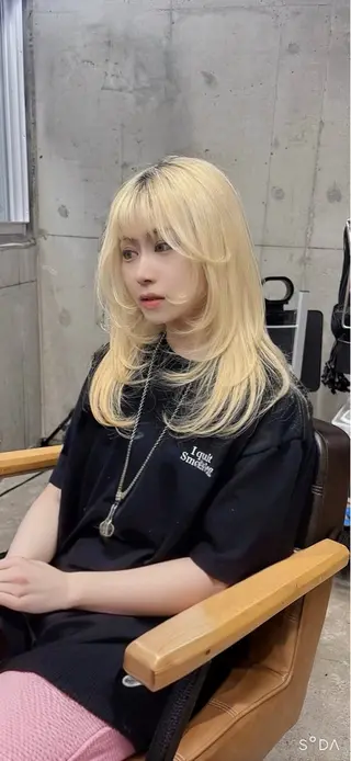 ミディアム カラー ヘアアレンジ 新宿/髪質改善/ 縮毛矯正/松永ゆいのヘアスタイル