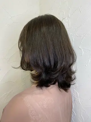 ミディアム カラー 久力琴音''透明感 カラー''アレンジのヘアスタイル