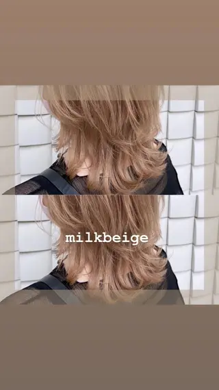 セミロング カラー ヘアアレンジ 🌻Insta指名 NO.1🌻Shoのヘアスタイル