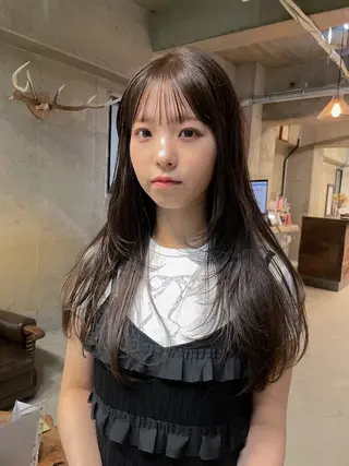 ロング カラー パーマ/レイヤー 岩山丈一郎のヘアスタイル