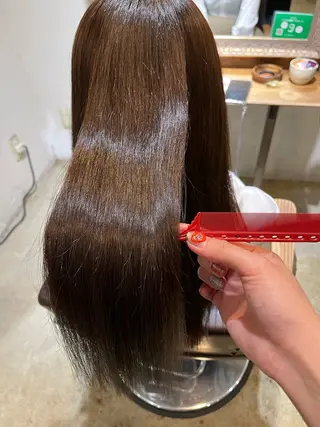 ロング えんぐちとも／透明感 カラー／博多ボブのヘアスタイル