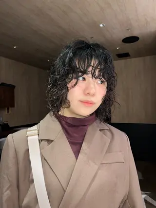 ミディアム パーマ 産休中です 艶カラー♡オカのヘアスタイル