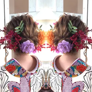 セミロング カラー ヘアアレンジ Merci メルシー 福岡、今泉のヘアスタイル