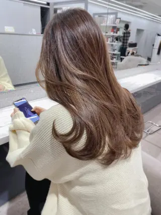 ロング 京都レイヤーカット/ 縮毛矯正/羽柴りくのマツエク・マツパデザイン