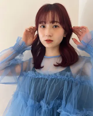 ミディアム カラー 韓国ヘア 🎀華澄のヘアスタイル