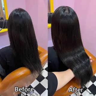 ロング シール＋ちび編み込み エクステ梅田🐨のヘアスタイル