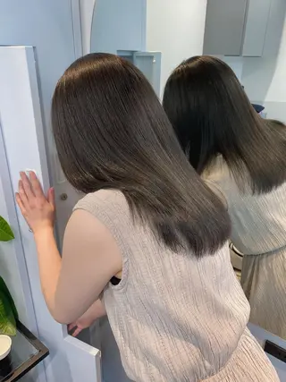 セミロング カラー ブリーチなしカラー/ 髪質改善/寺門束のヘアスタイル