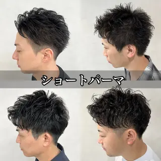 ショート カラー パーマ ヘアアレンジ メンズ 💈メンズ特化 美容師サキ💈のヘアスタイル