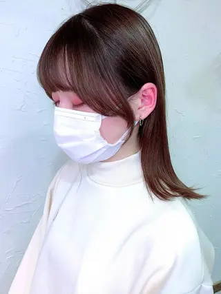 ミディアム 映える顔周りカット ♥️韓国ヘア"ちぇるのヘアスタイル