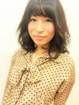 セミロング カラー パーマ LaFTER HAiR所属・本間 裕史 のヘアスタイル