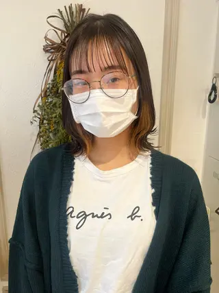 ミディアム カラー パーマ ヘアアレンジ メンズ キッズ ネイル マツエク・マツパ アイブロウ merc. 🩵妹尾杏菜のヘアスタイル