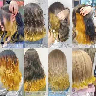 カラー メンズ JuNブリーチに 縮毛矯正するプロのヘアスタイル