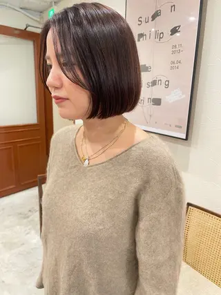 ショート カラー ayu/伏見/名古屋 /パーマ/艶カラーのヘアスタイル