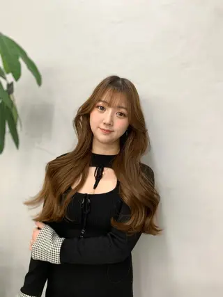 ロング shes茶屋町アリサ 🎀顔周り×韓国風のヘアスタイル