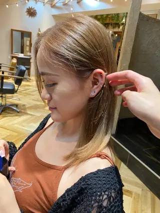 ミディアム カラー 美髪改善・ブリーチ tadasuke⭐️のヘアスタイル