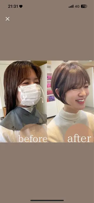 ショート Cote所属・大島桃花 / 表参道 透明感カラーのヘアスタイル